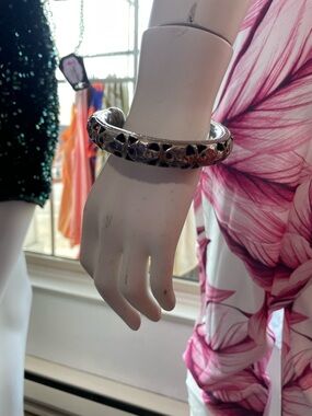 Silver Filigree Women's Bangle Bracelet